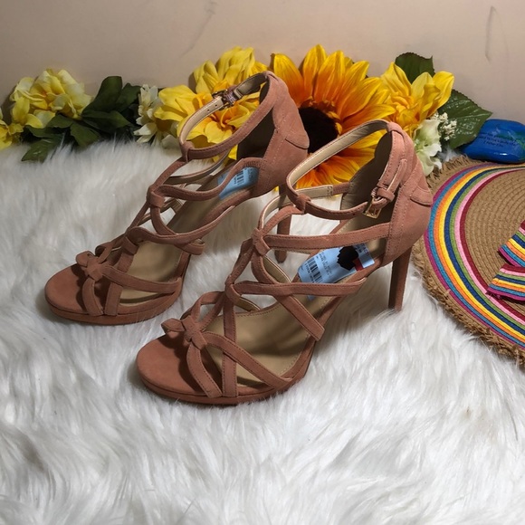 Michael Kors Suede Caged Platform Dress Sandals 9M - Picture 8 of 8